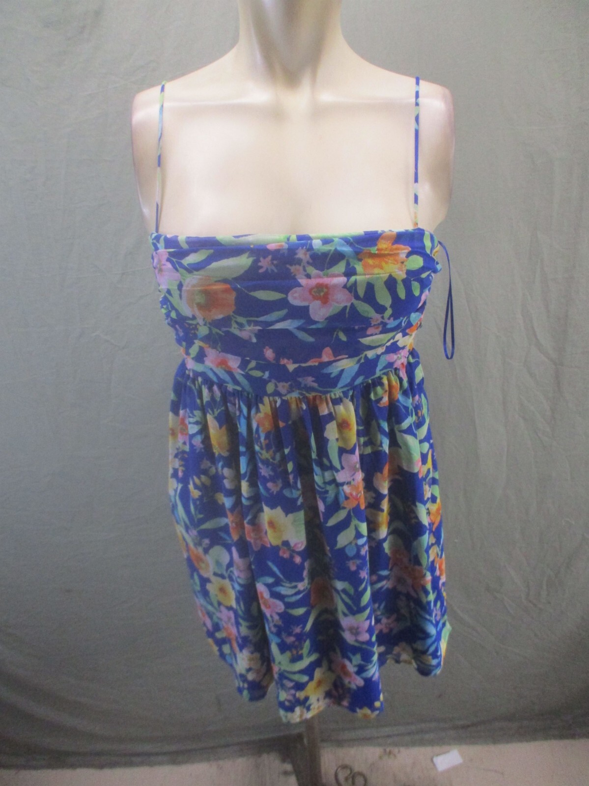 NWT Promesa Size S Womens Blue Floral Open Back Cutout Lightweight Sundress 583