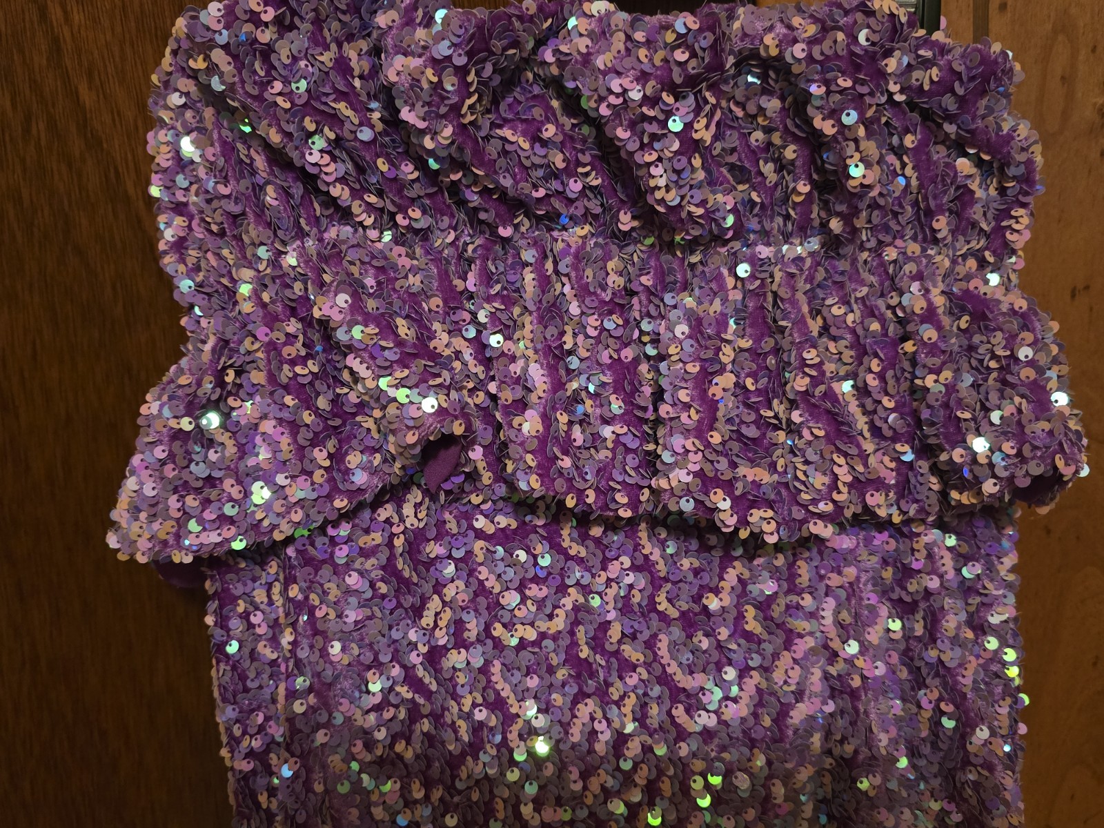 Allison + Kelly Purple Sequin Strapless Ruffle Mini Dress Party/Cocktail XL