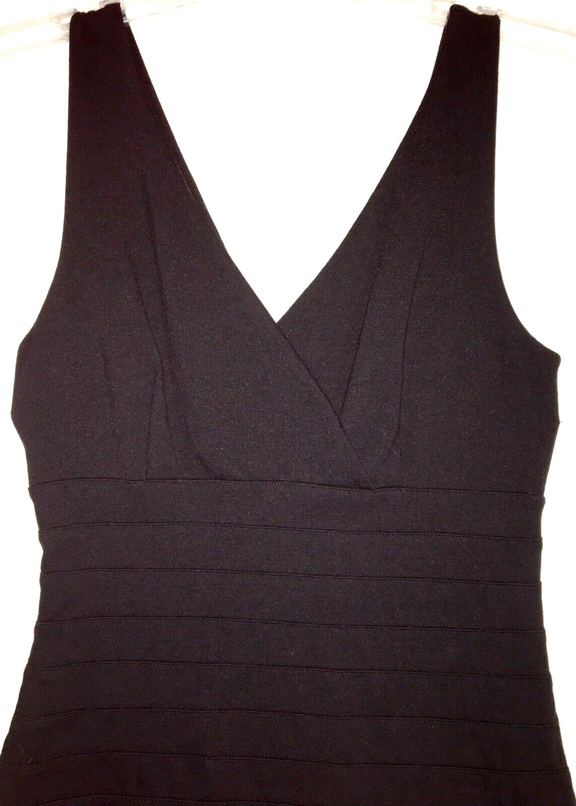 Express Black V Neck Stretch Rayon/Nylon Blend Sleeveless Dress Small EC!