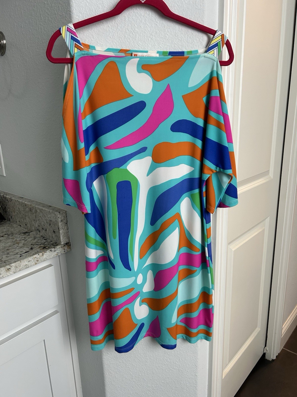 Judith Connolly Turquoise Multi Color Abstract Tunic Dress