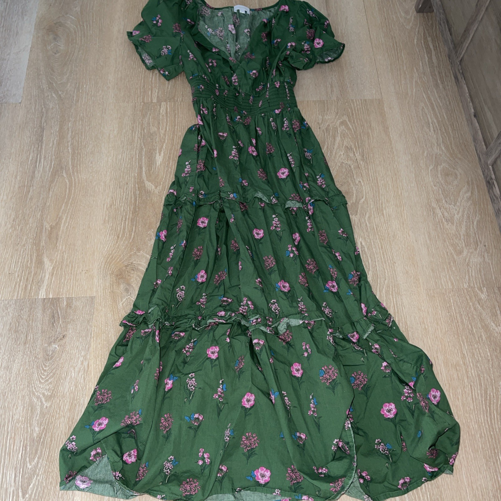 Sugarlips Trini Floral Palmer Poplin Tiered Maxi Dress