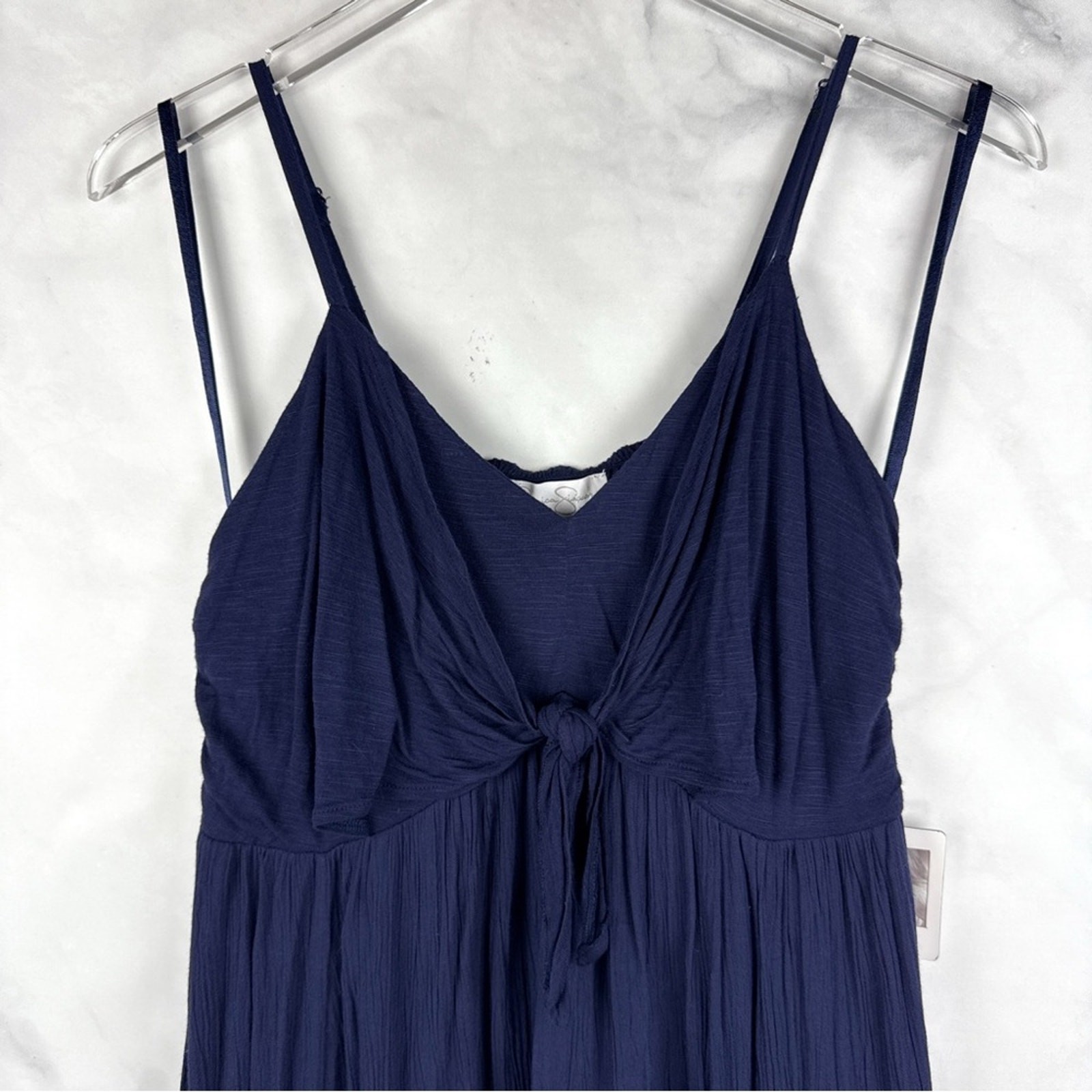 NWT Jessica Simpson Maternity Tiered Midi Maxi Dress Sleeveless Navy Blue Boho S