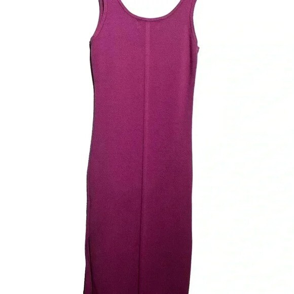 Wind And Willow Knit Midi Dark Pink Bodycon Tank Dress Size Medium