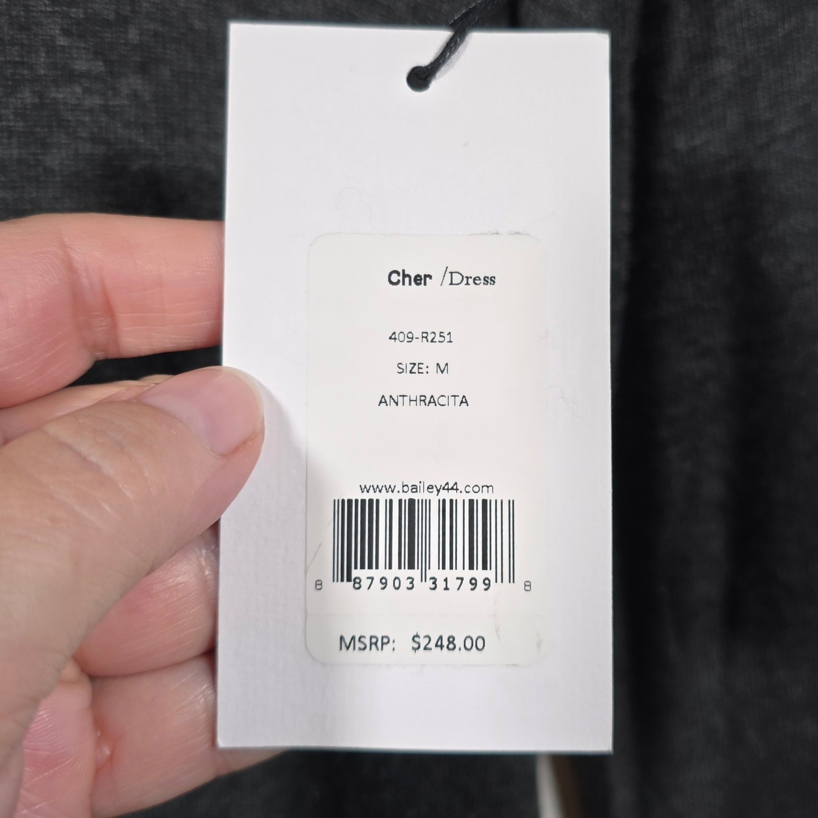 BAILEY 44 Cher Sweater Dress Anthracita Gray Layered Look Size M Modern Chic