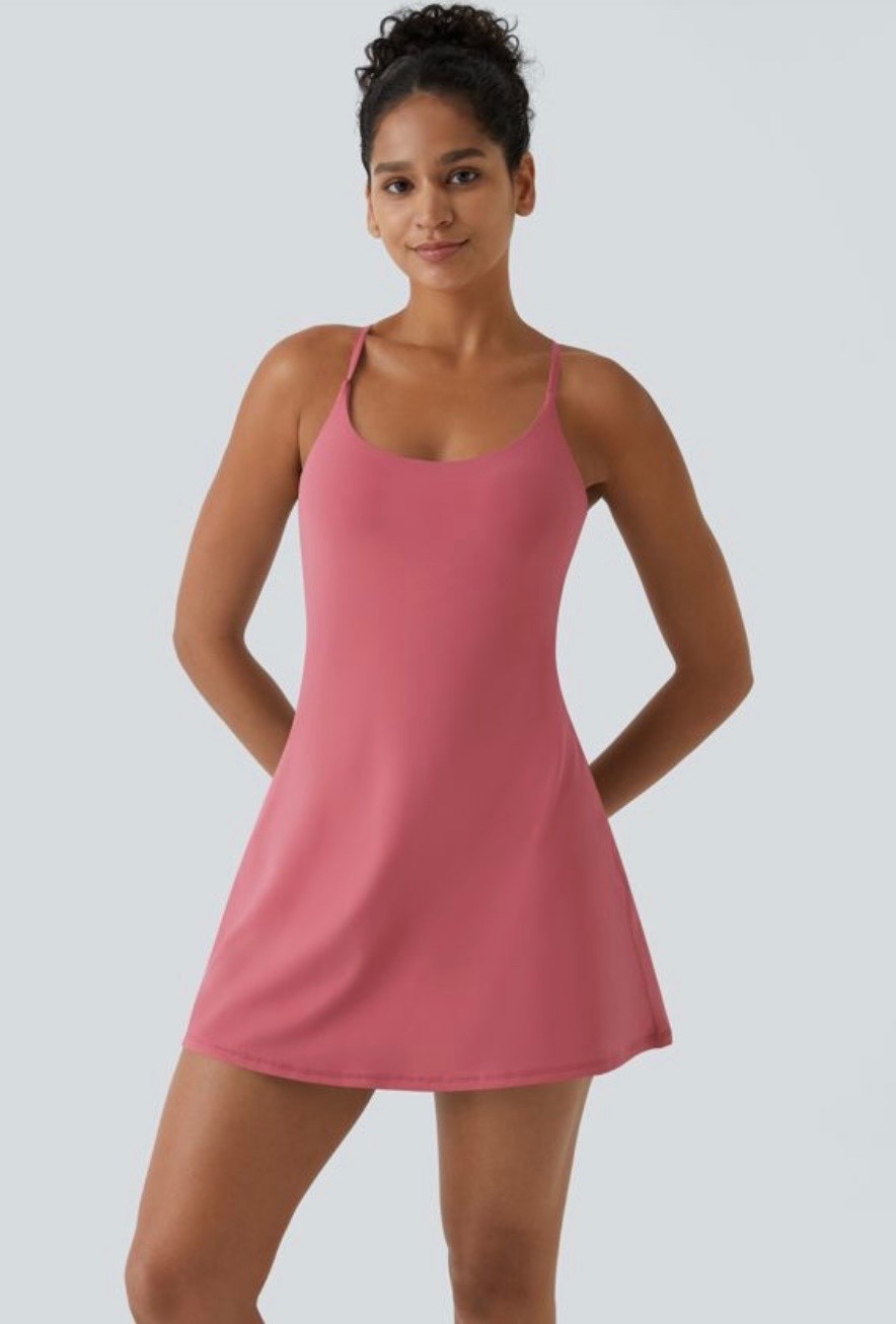 Halara Easy Peezy Dress. Size Medium. NWOT. Built in easy Peezy shorts