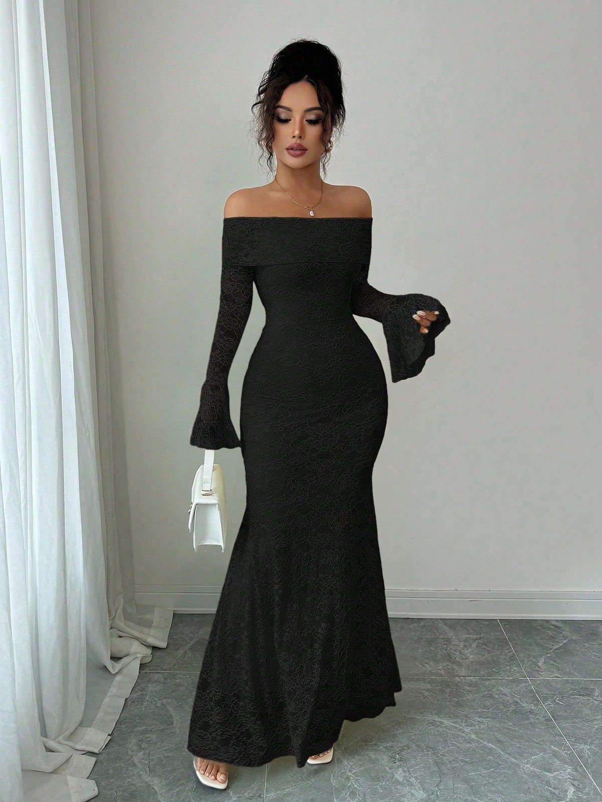 Elegant Off Shoulder Maxi Dress for Women in Yellow
