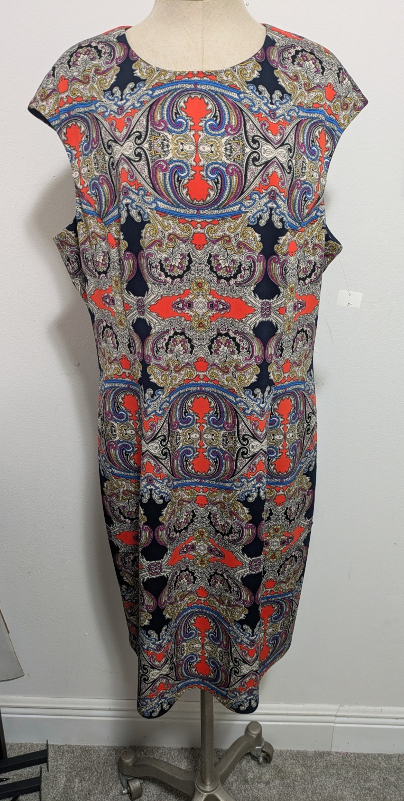 London Style Collection Multicolor Sheath Dress Size 18 Floral Paisley Casual