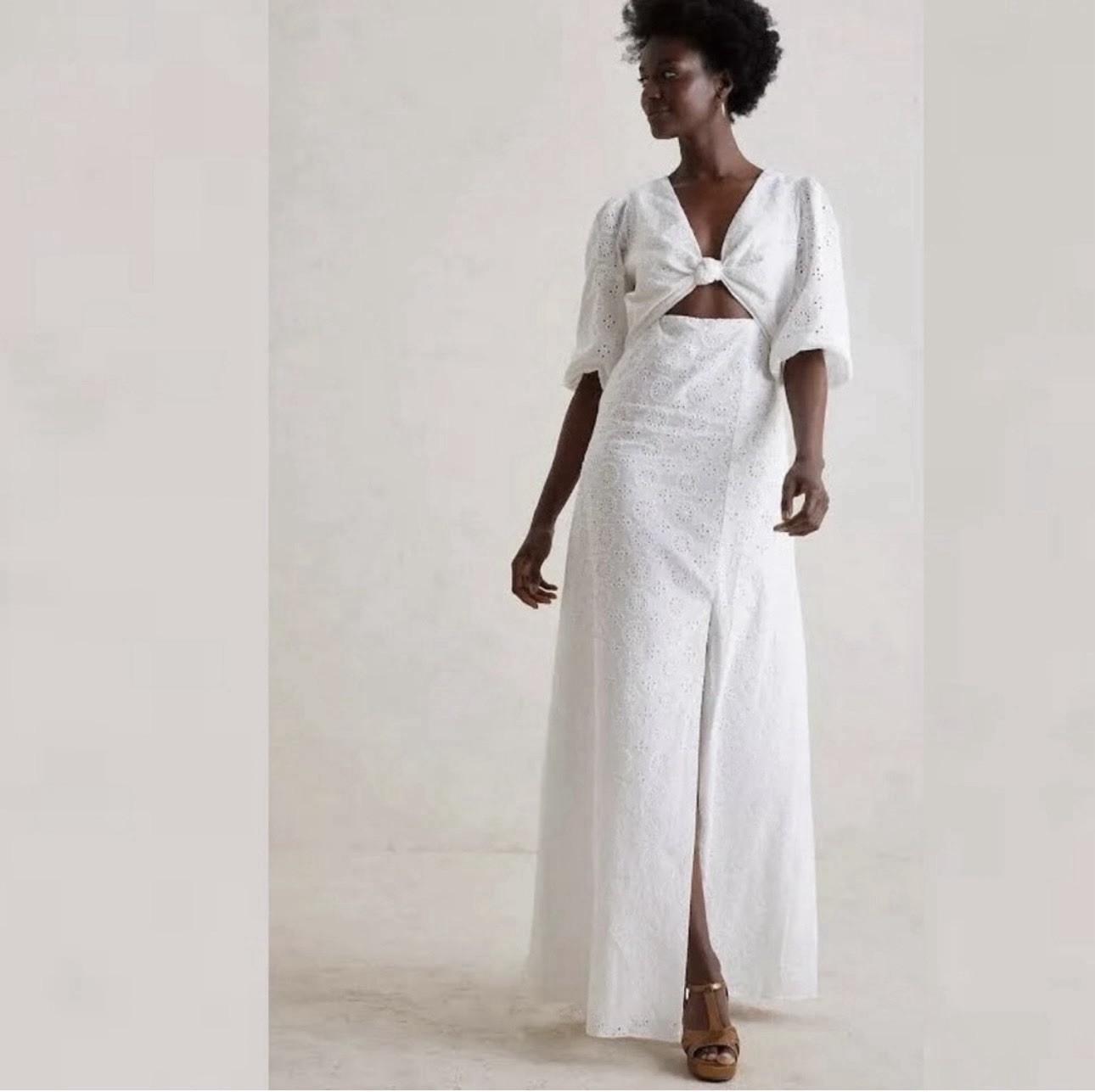 Anthropologie Hutch Eyelet Cutout Maxi Dress
