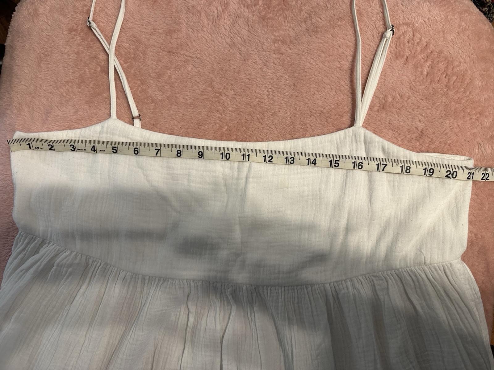 O’Neill White Double Gauze Babydoll Mini Dress Womens XXL Cotton Spaghetti Strap