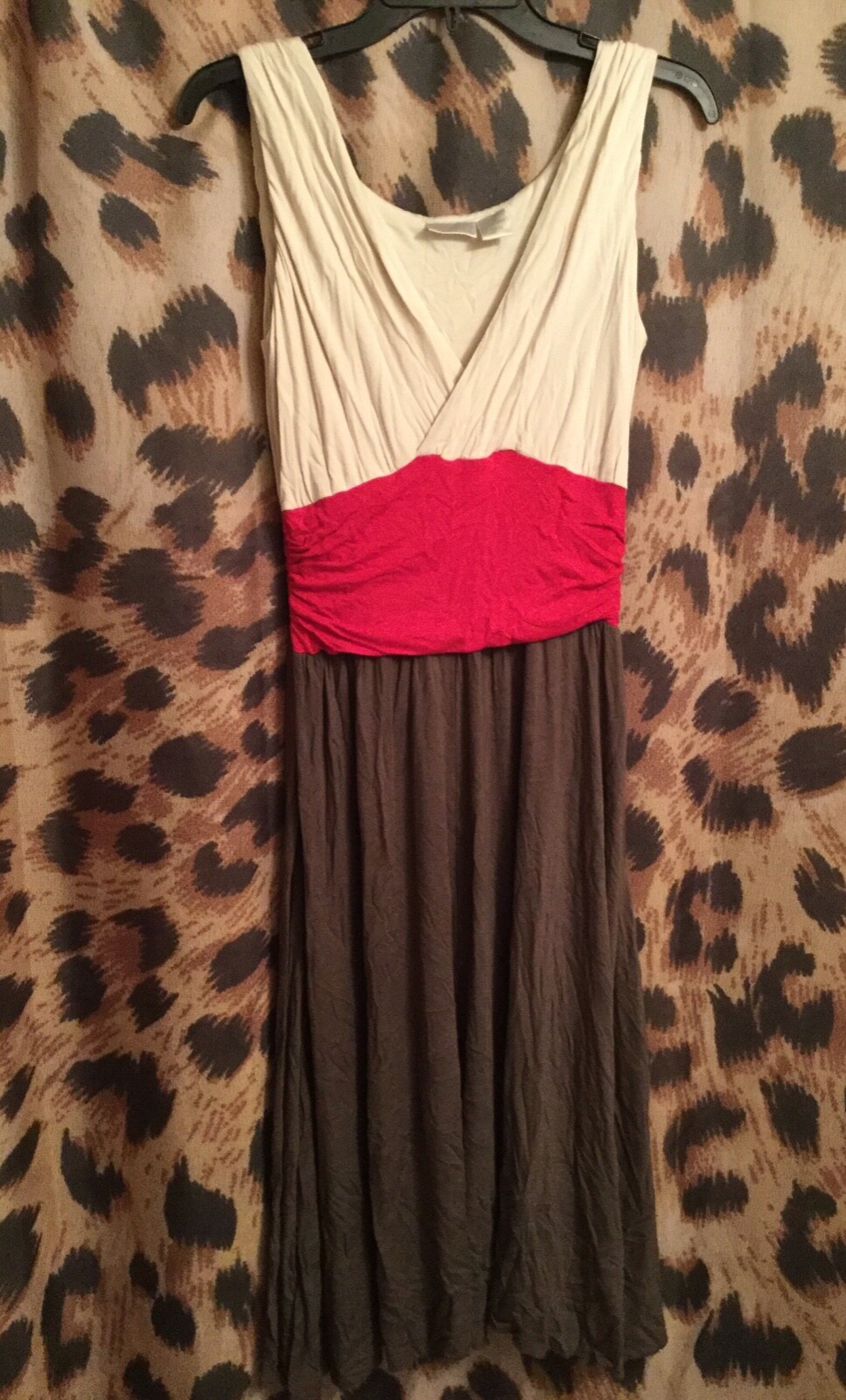 SPIEGEL ColorBlock DRESS – size M – SURPLICE Empire Waist business CLASSIC