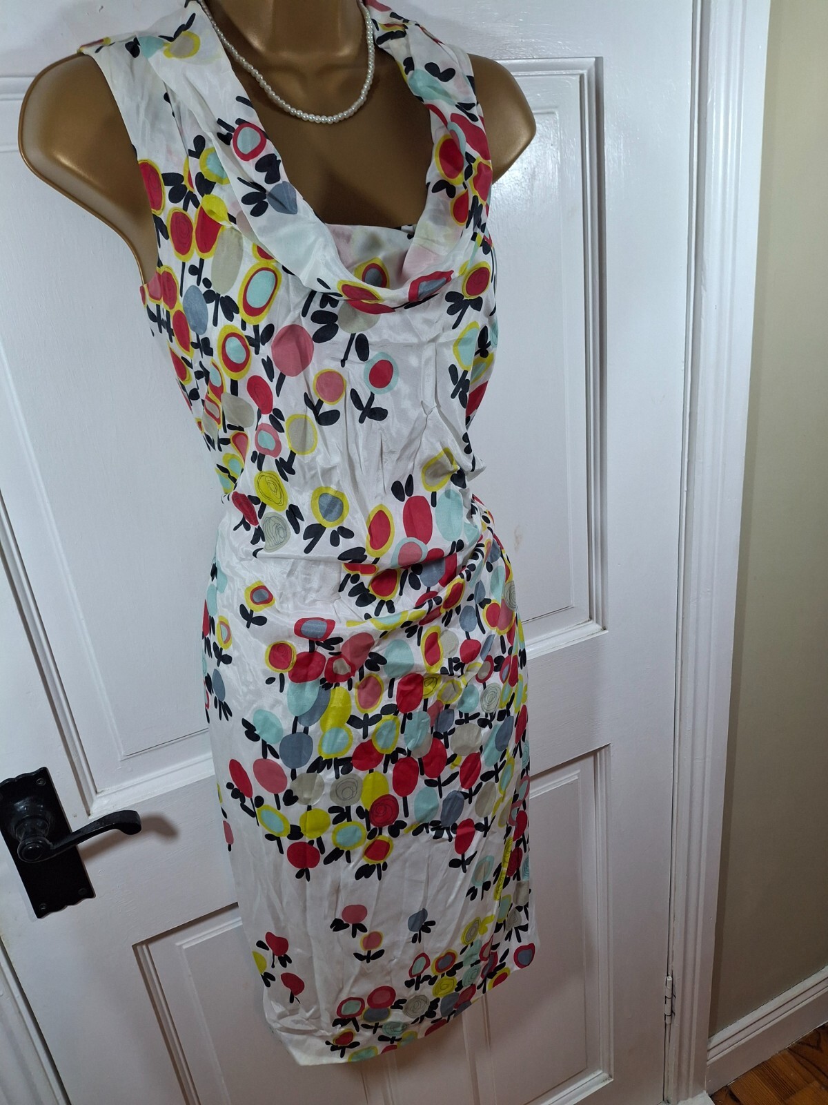 Aideen Bodkin Multicoloured Floral Lined Dress, UK 12, Good Condition