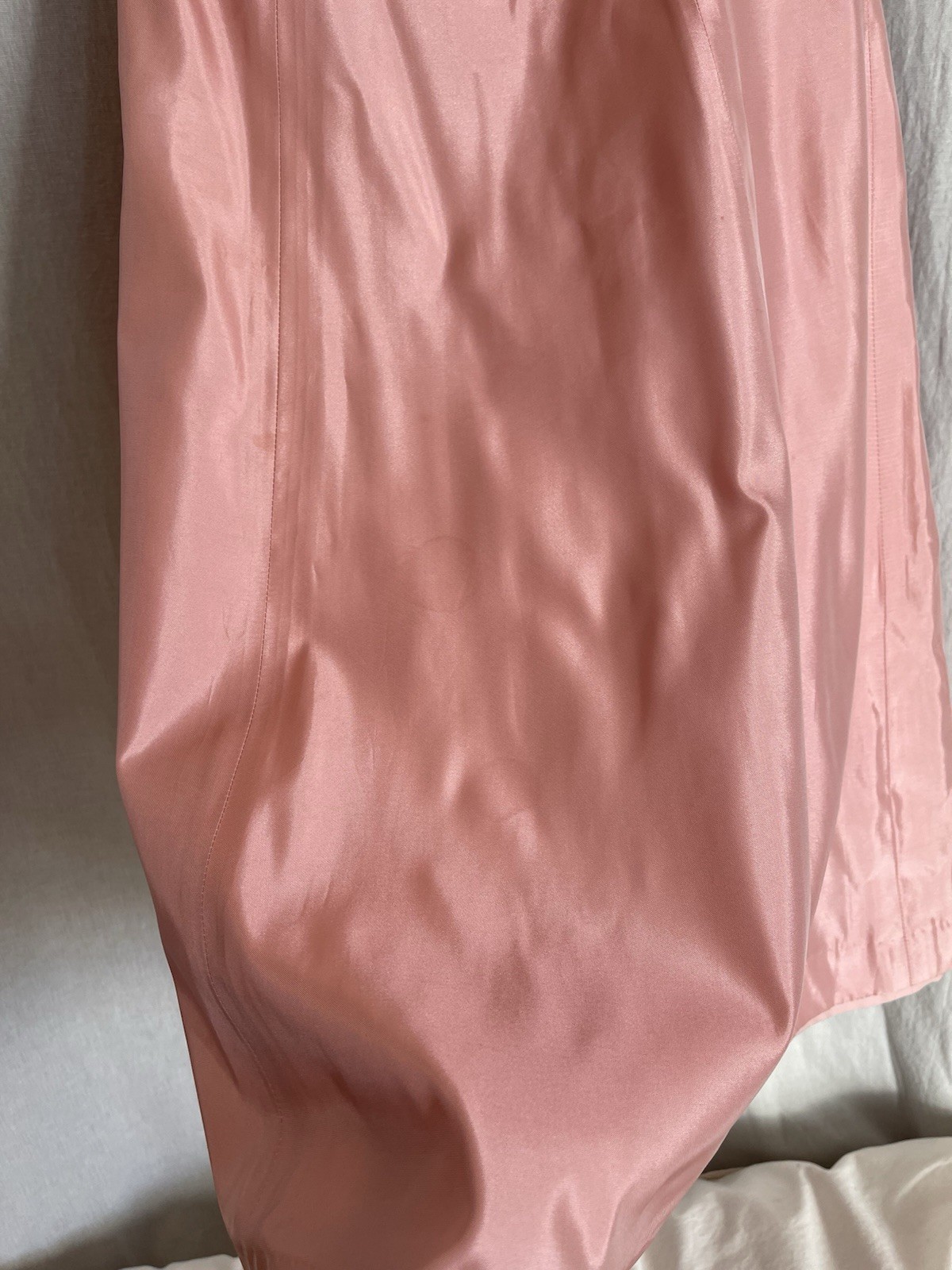 Vera Wang Dress Womens 6 Pink Strapless Taffeta Fit Flare Kick Pleat Formal FLAW