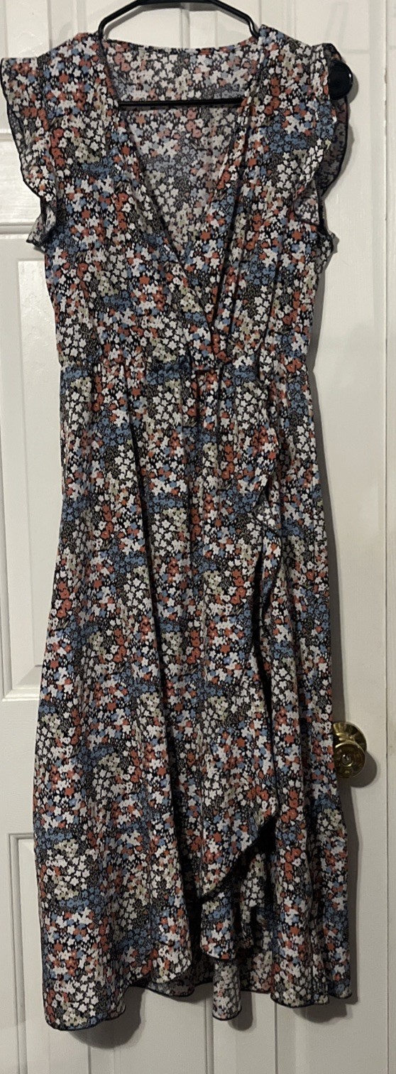 Women’s Ruffle Sleeve Floral Summer Dress Size Medium Item # 1860