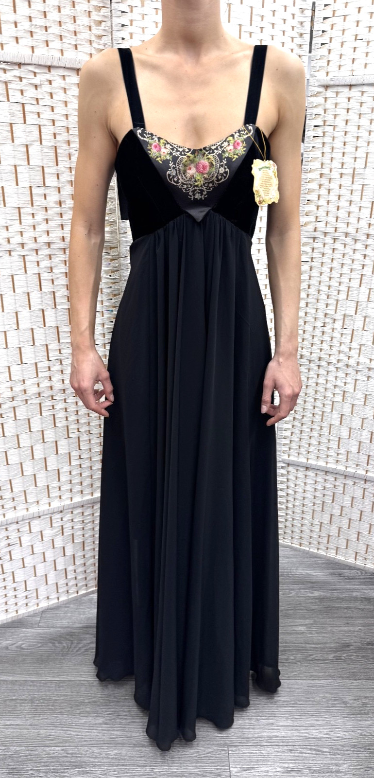 Michal Negrin Full Length Black Summer Dress Size – S –