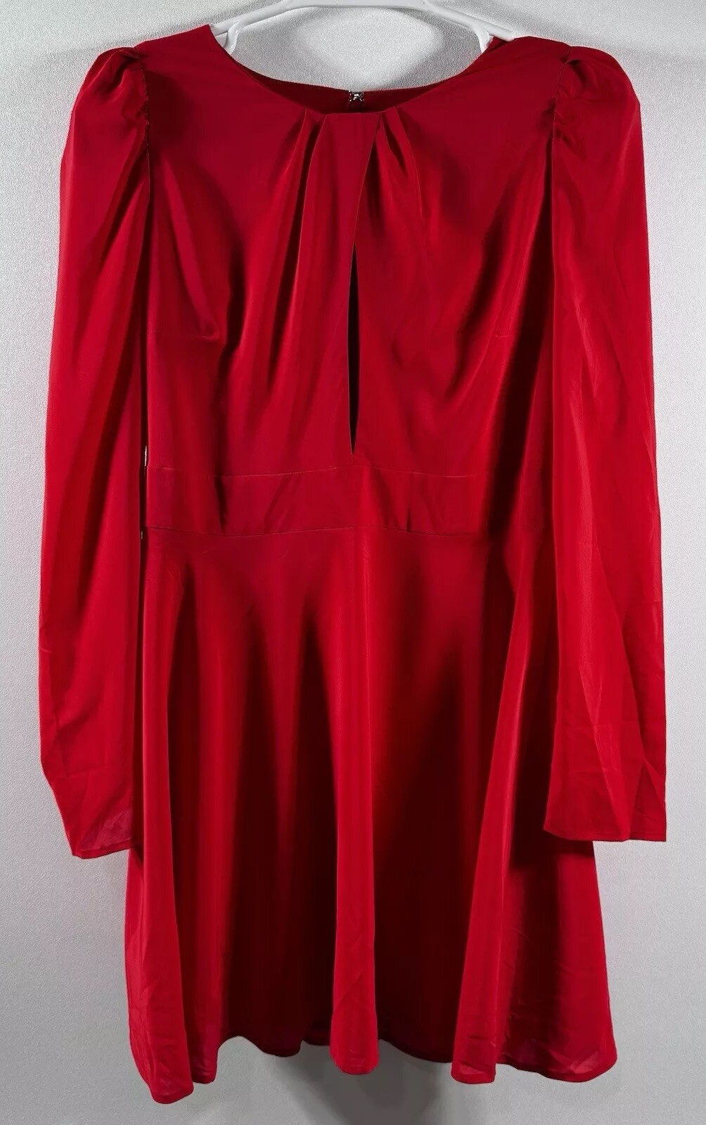 Express NWT Plunging Keyhole Long Sleeve Red Dress Size 10 Holiday Classic