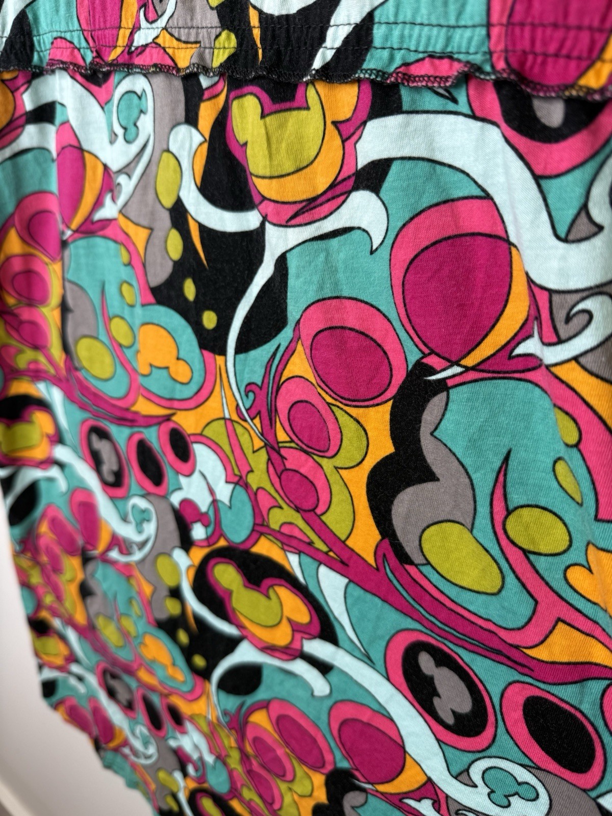 Y2K Disney Parks Mickey Mouse Psychedelic Abstract 70s Retro Tank Swim Dress M