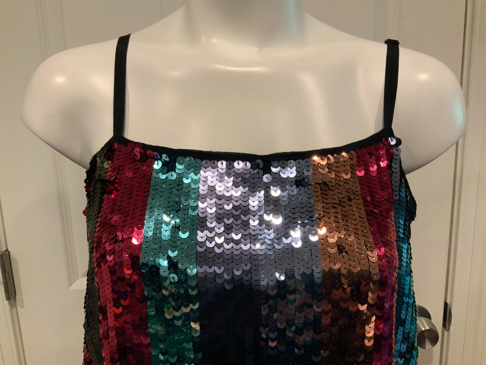 Tanya Taylor Rainbow Sequin Stripe Mini Dress NEW $595, Size 8, $595