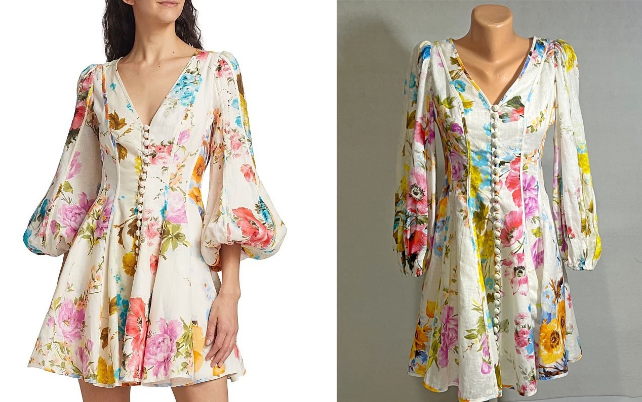 Zimmermann Linen Mini dress aus1 fits US 4 – 6 ( Bust 33.5”-34.3” )