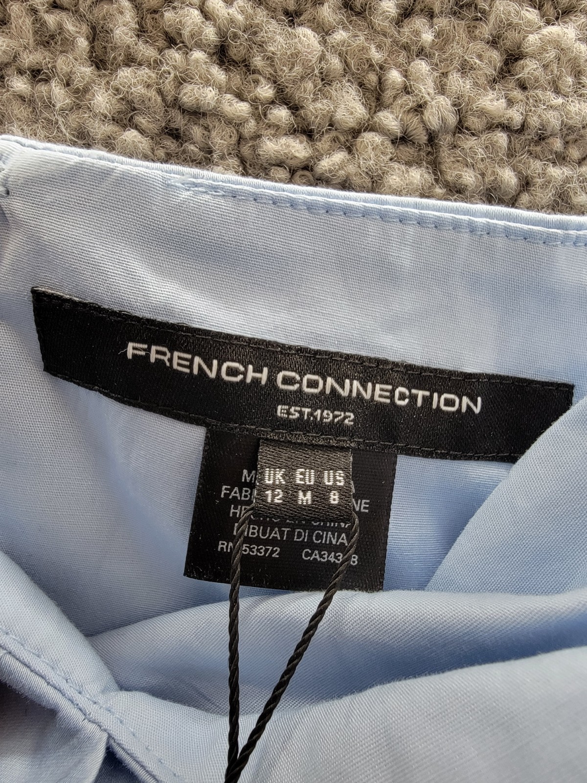 French Connection Florida Summer Dress Women’s 8 Cashmere Blue Back Zip Closure