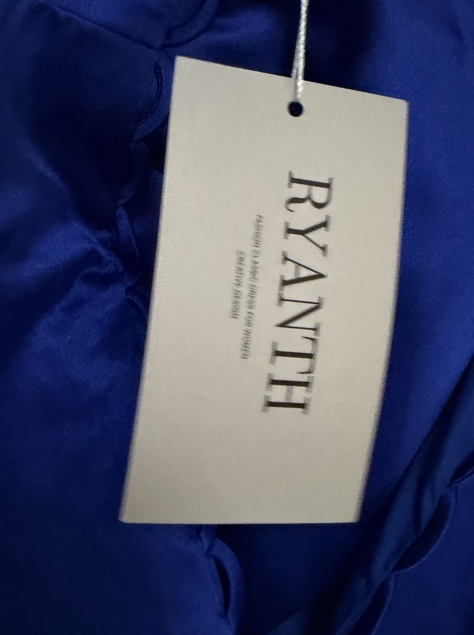 Ryanth Royal Blue Satin Mermaid Elegant Size 2 XS Formal Evening Gown Corset NWT