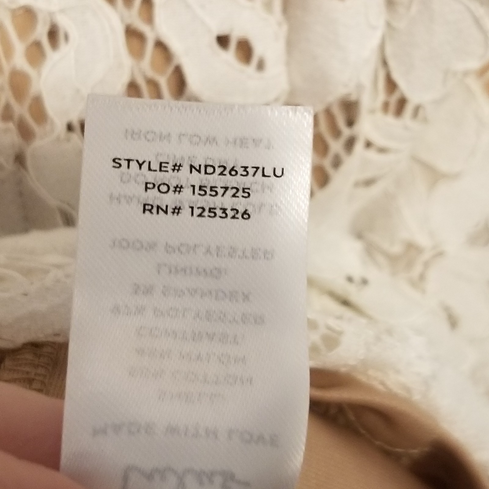 Lulus M Dress Knee Length White Lace Beige Lined Feminine Coquette Bridal Shower