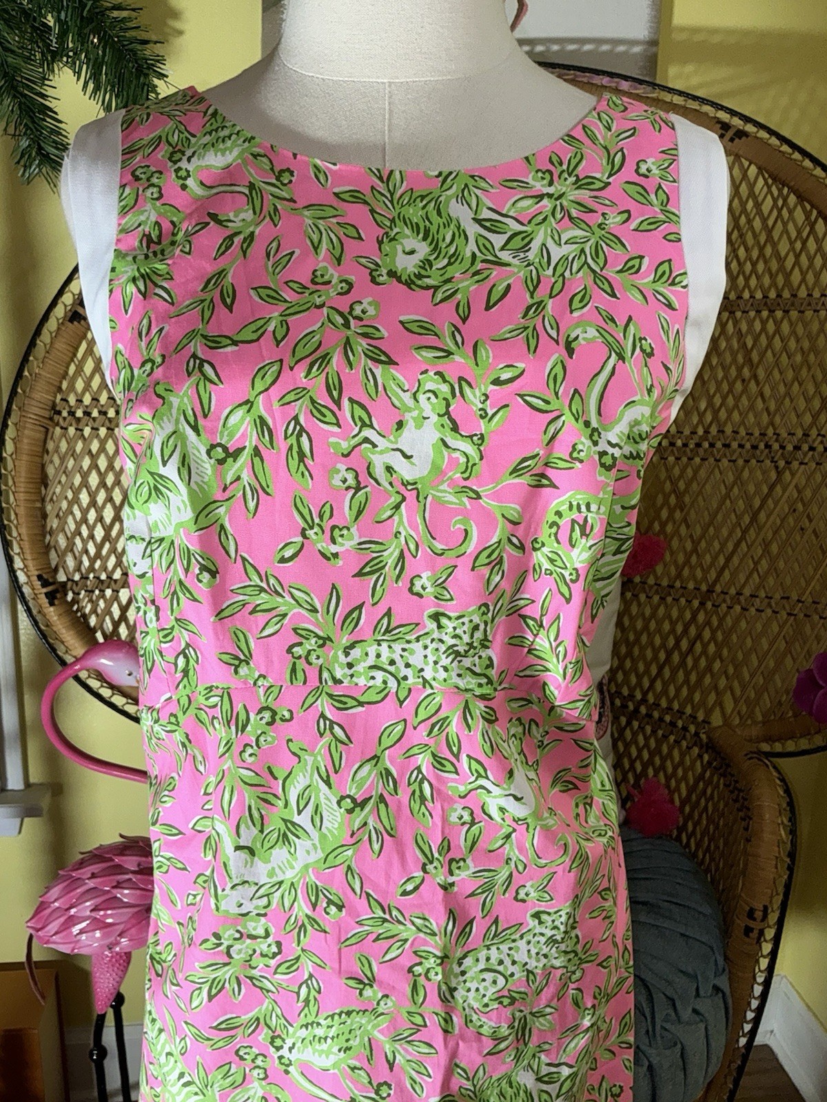 Lilly Pulitzer NWT Beckler Stretch Shift Pink Mane Character Energy $198 Size 16