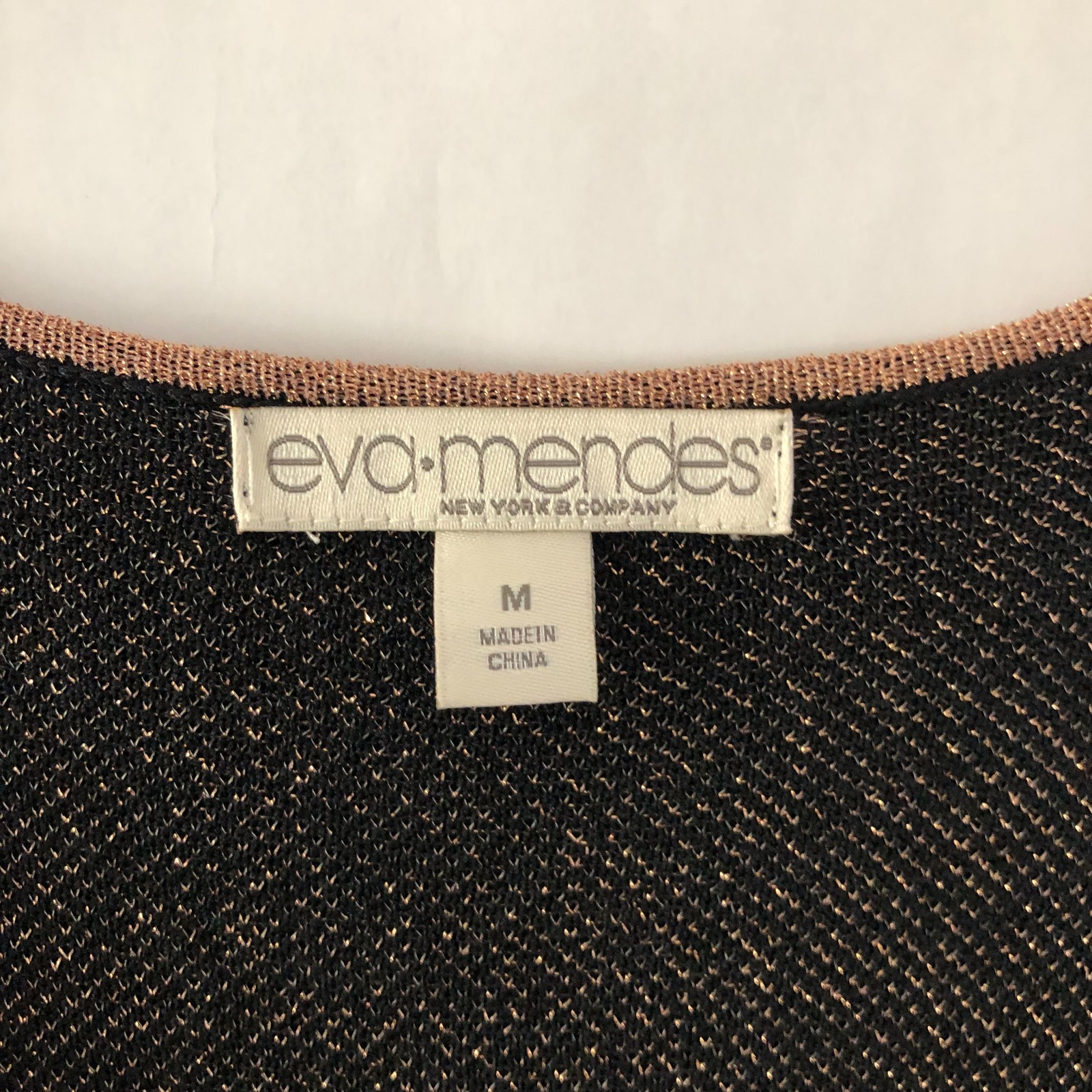 Eva Mendes Women’s Black Maxi Sweater Dress Size M Knit Stretch Formal Party