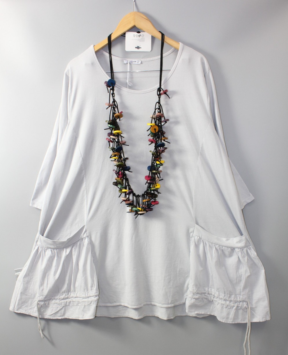 Moonshine tunic shirt size 44 46 48 lagenlook size 1 grey