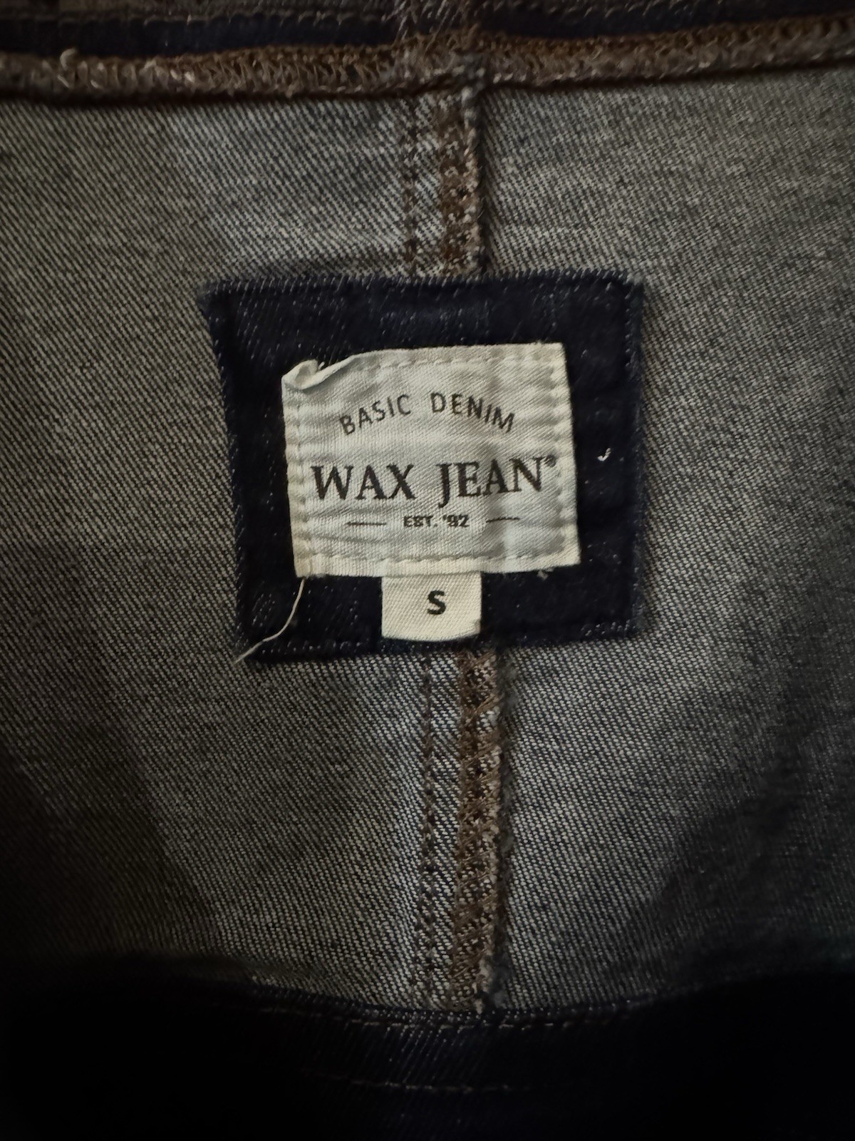 Wax Jean Basic Denim Dark Blue Button Front Overall Dress Sz Small Y2K Style