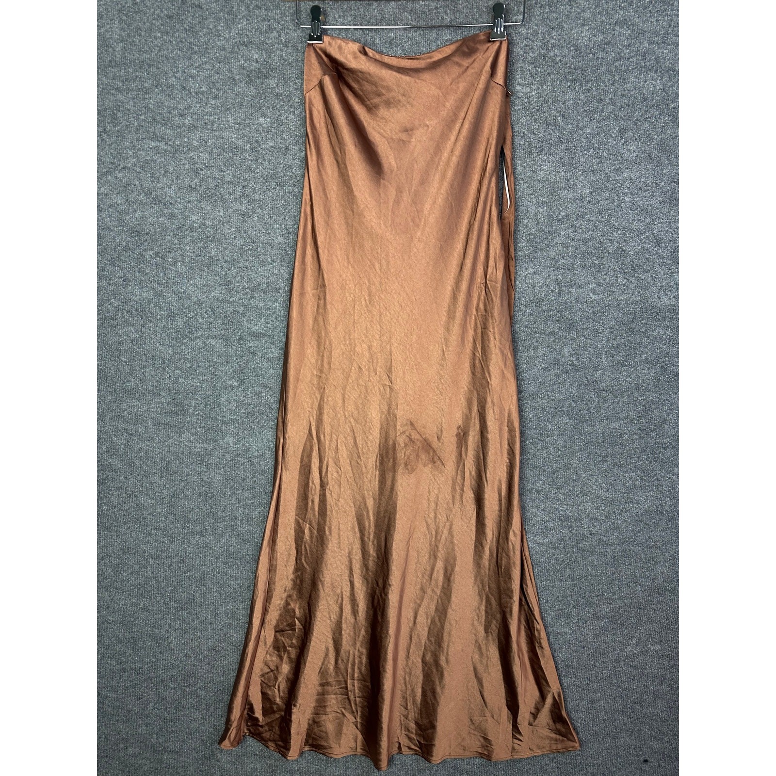 NWT $98 Princess Polly Haley Maxi Dress Satin Strapless Slip Dress Sz 8 Brown
