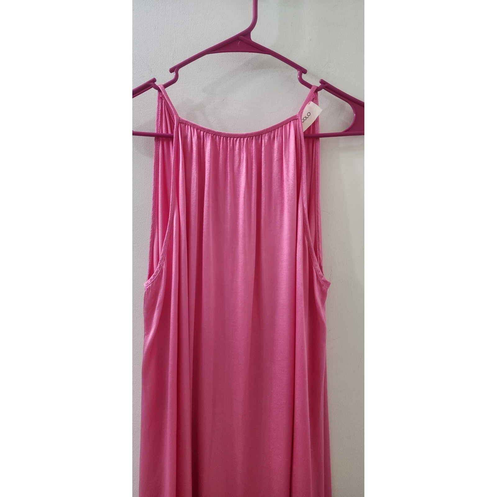 Vicolo Pink Viscose Mini Dress Sleeveless Deep V Back Made in Italy One Size