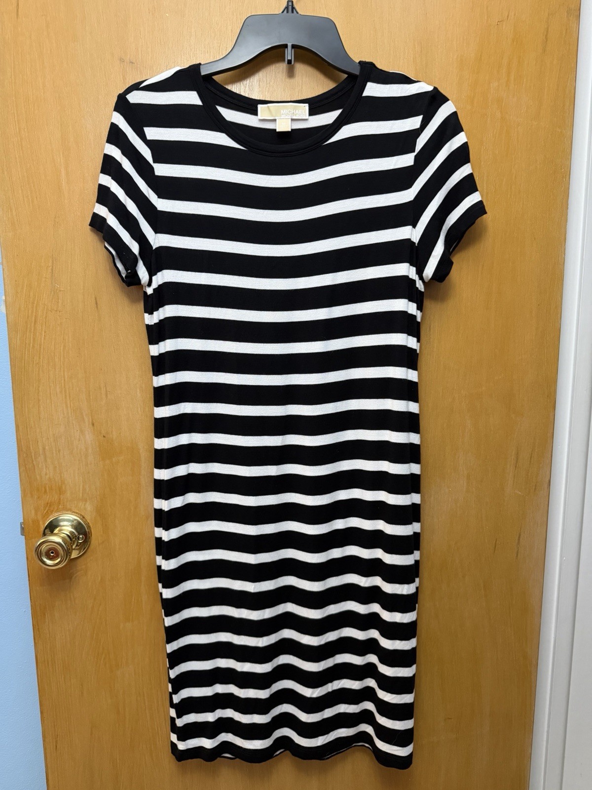 Michael Kors Black & White Striped T-Shirt Dress Women’s Medium