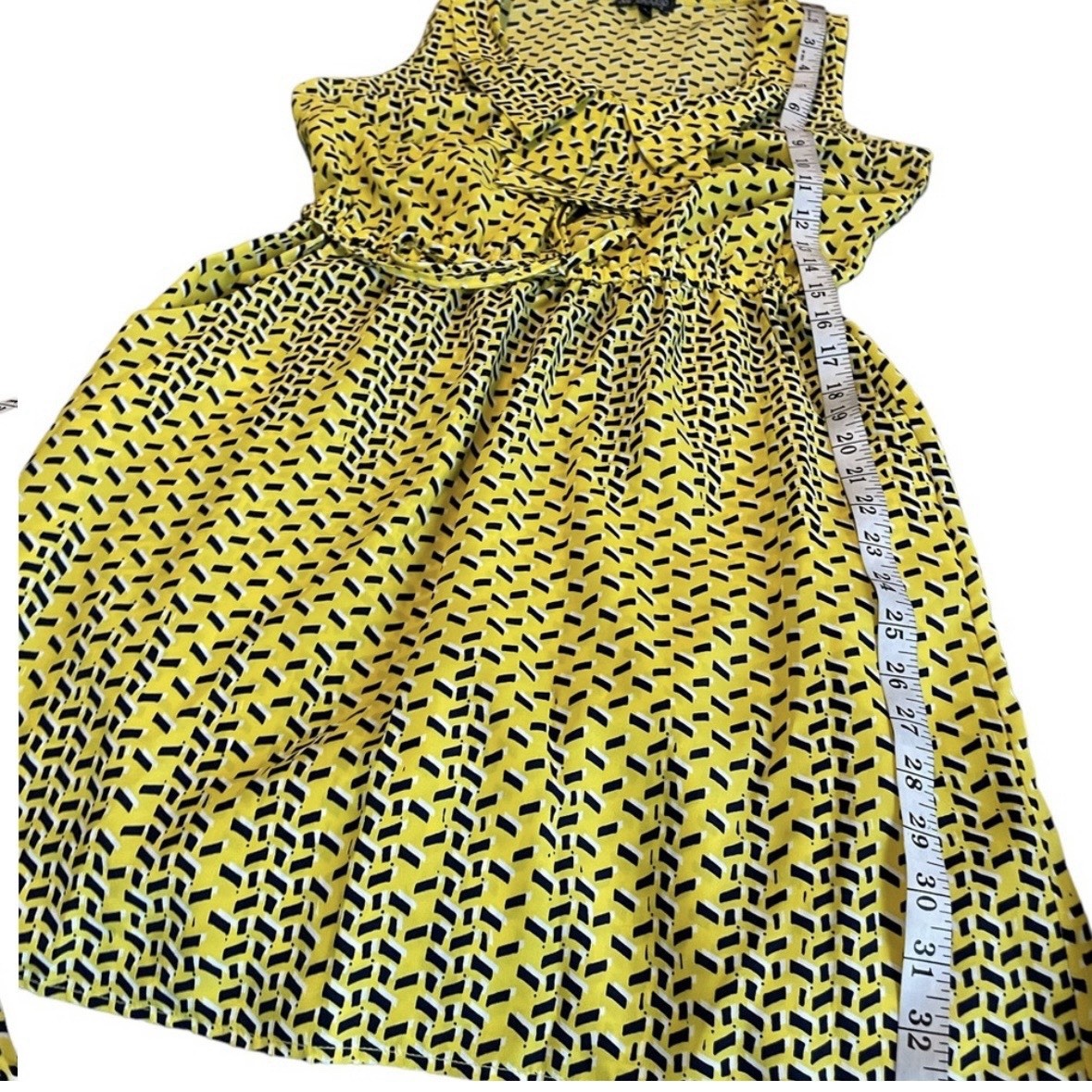 Bebop Yellow and Black Pullover Summer Sleeveless Size Large Dress