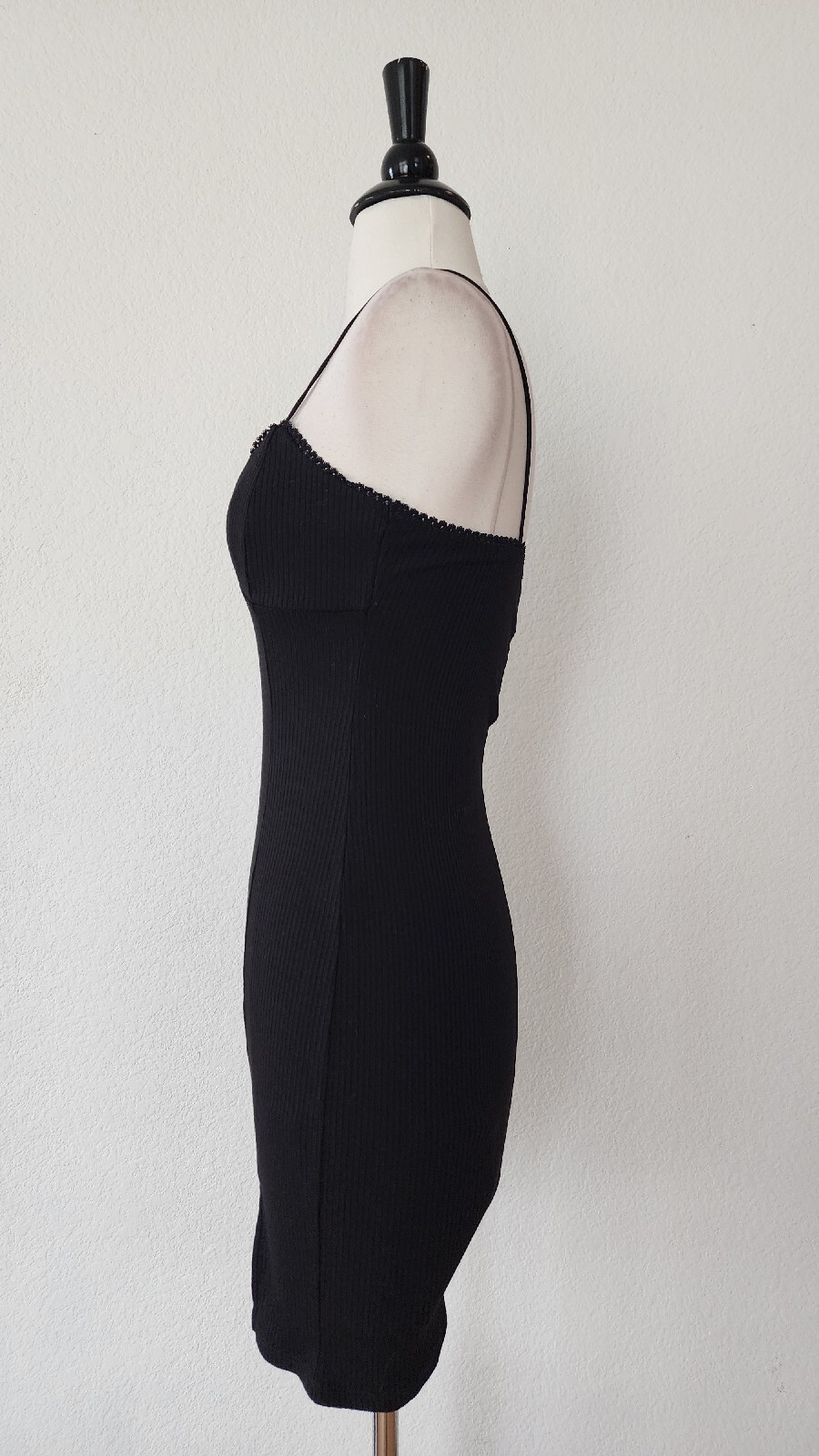 UO New Dress Size Small Black Bodycon Ribbed Crochet Chic Boho