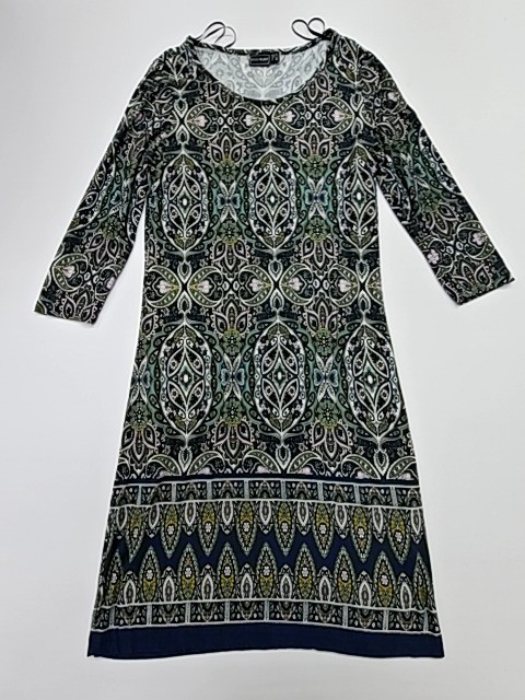 Bodyflirt Women’s Black Geometric Shift Dress Size S Pullover 3/4 Sleeve