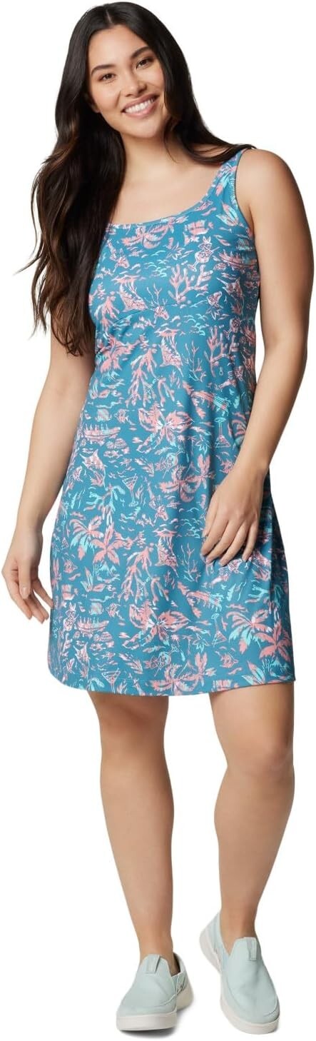 Women’s Columbia Freezer III Blue Green Omni-Shade Dress Size Large MSRP $55