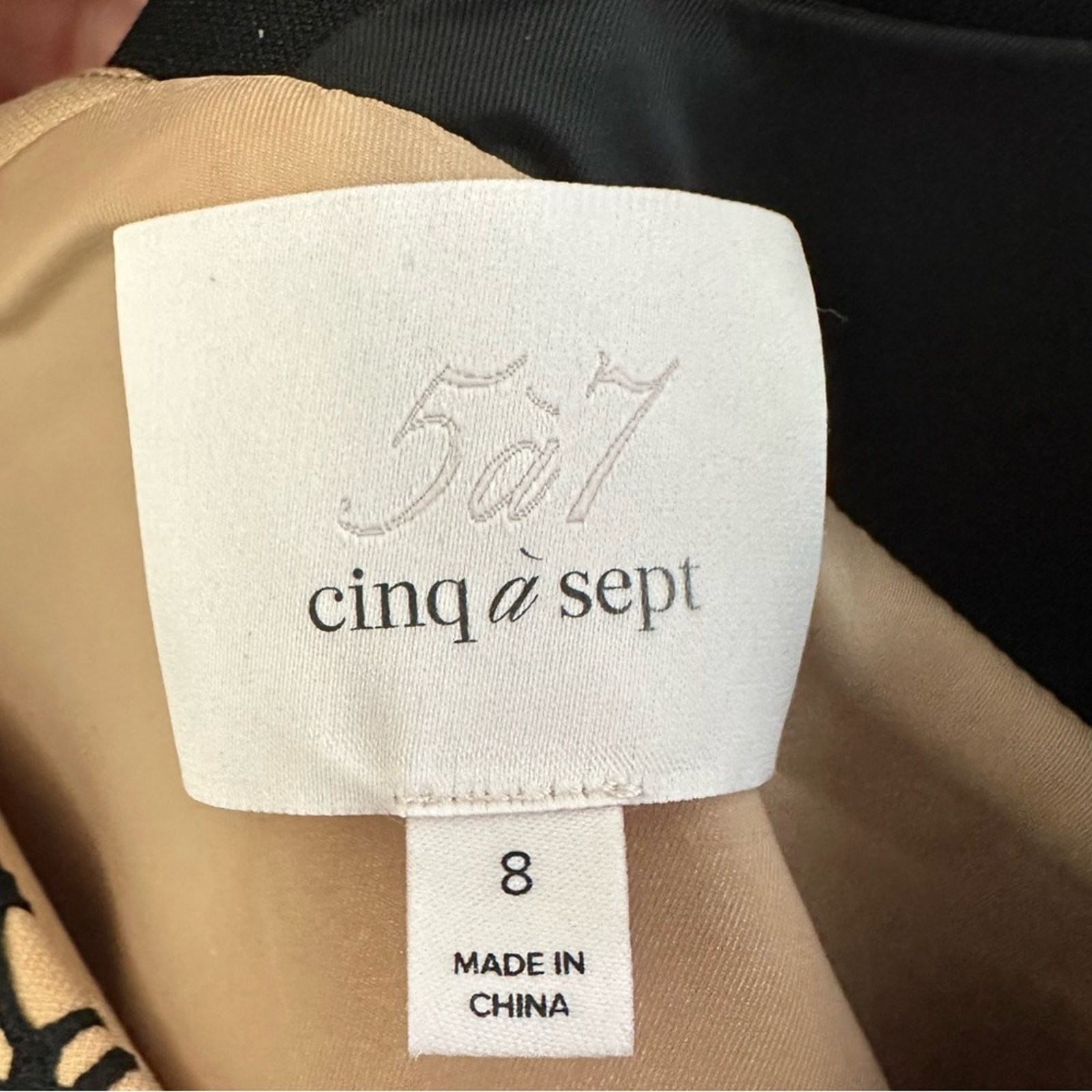 Cinq a Sept Sera Sheath Midi Dress in Black & Carmel Womens Size 8