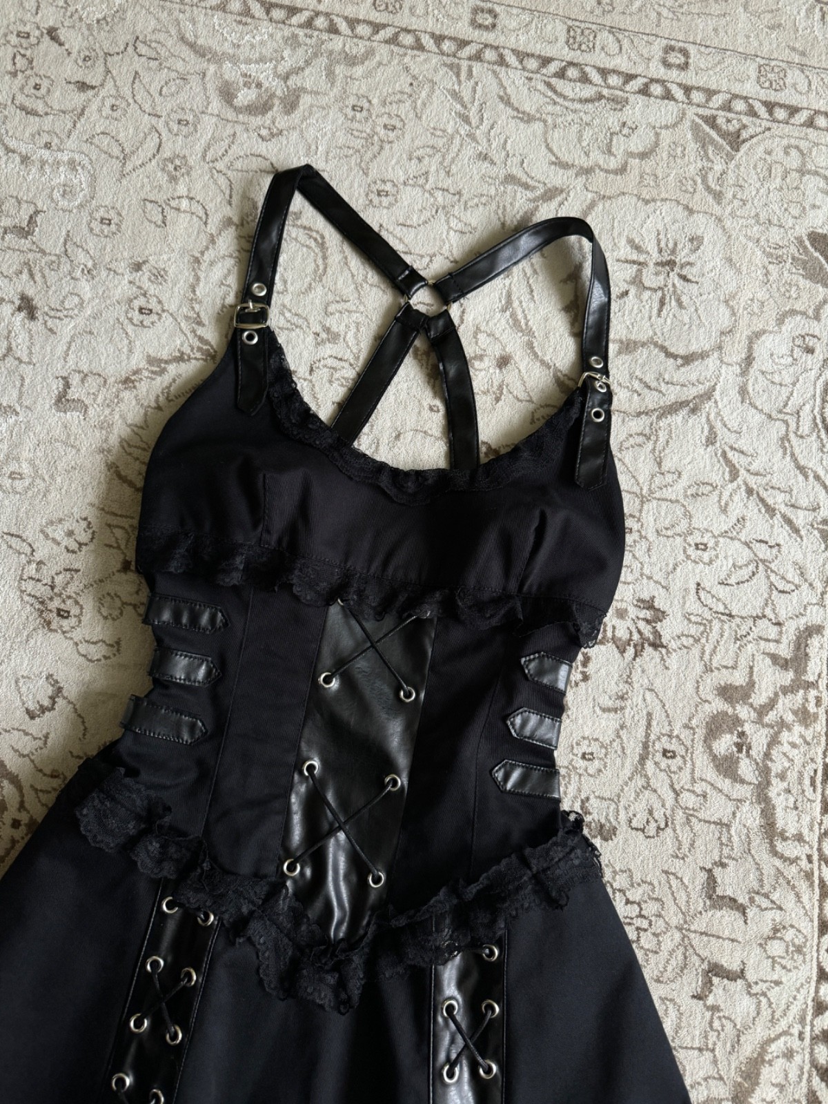 Aderlass Gothic Bondage Lace Mini Dress Avant Garde Lgb Hysteric Glamour Style S