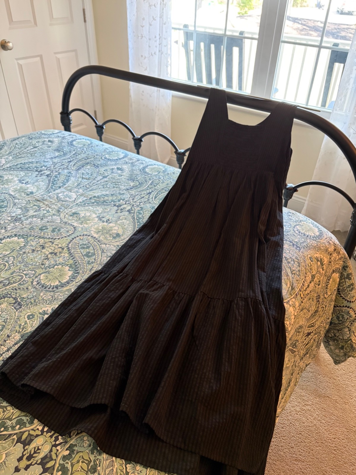 j jill sleeveless cotton black dress. Size Large Petite. New with tags. Non smo