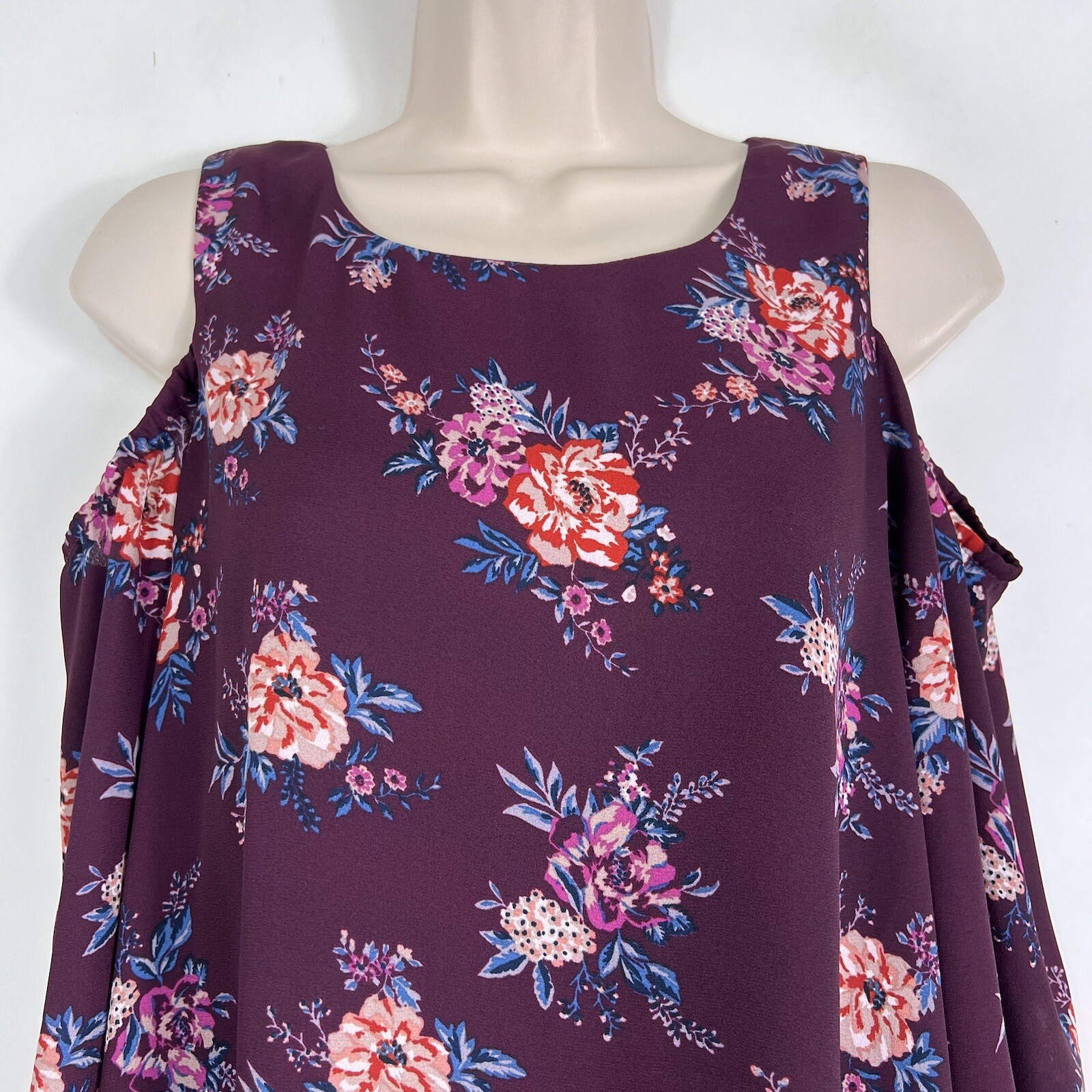 Lily Rose Shift Dress Women’s Medium Half Sleeve Cold Shoulder Above Knee Mini