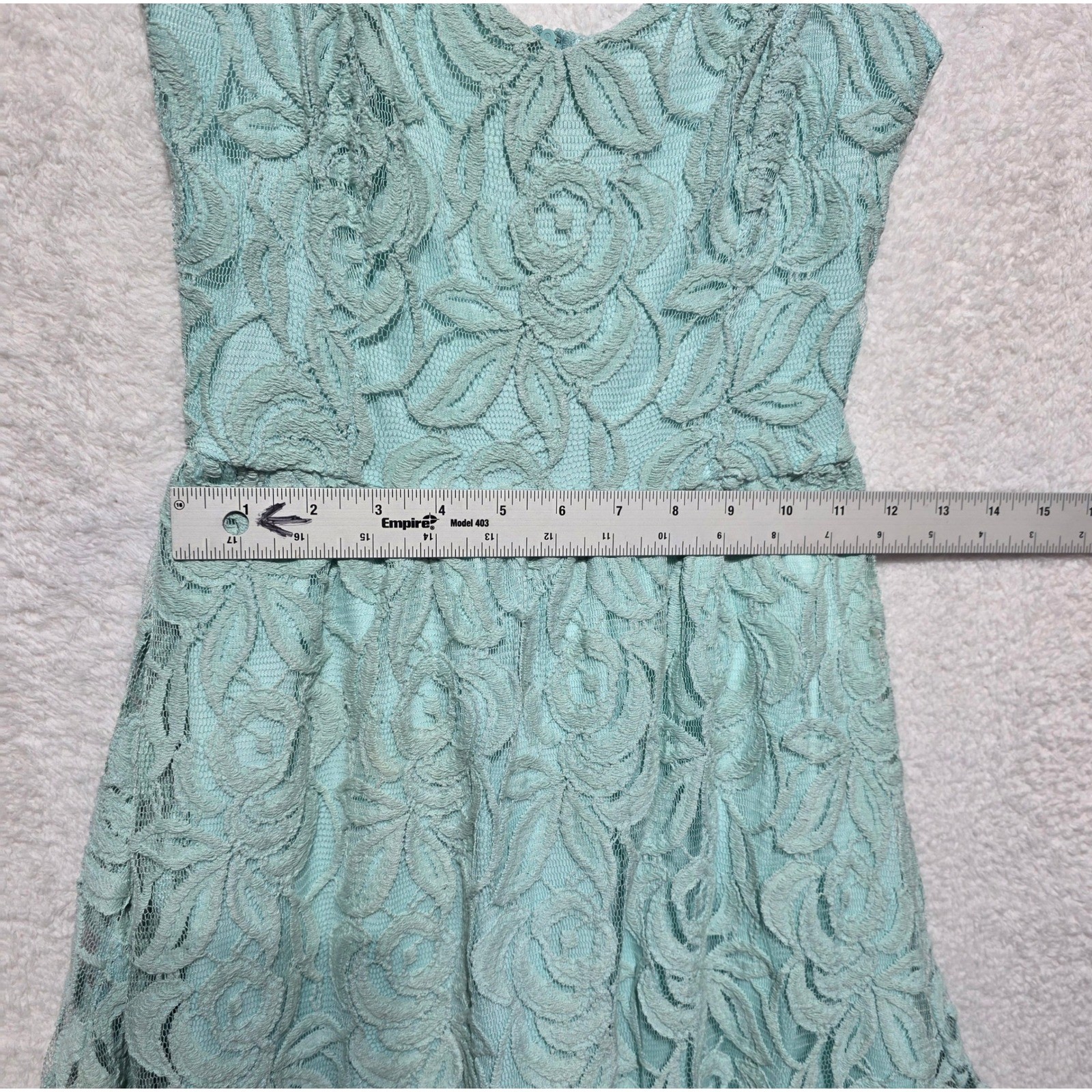 love FIRE Mint Green Floral Lace Fit and Flare Mini Dress XS Sweetheart Neckline