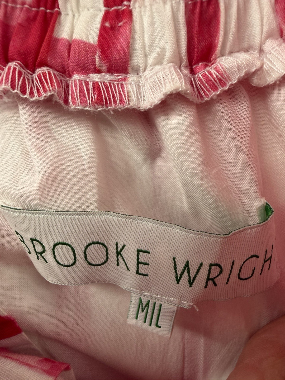 Brooke Wright Women!/ Short Flutter Sleeve Off Shoulder Lucy Dress Red White M/L