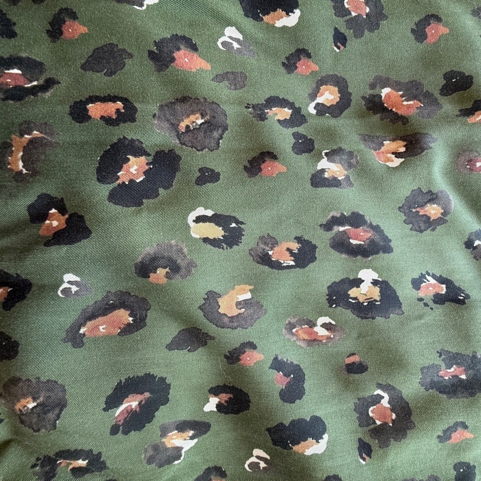 Brooke Wright Green Leopard Print Dress Tunic Large Lined Tuckernuck