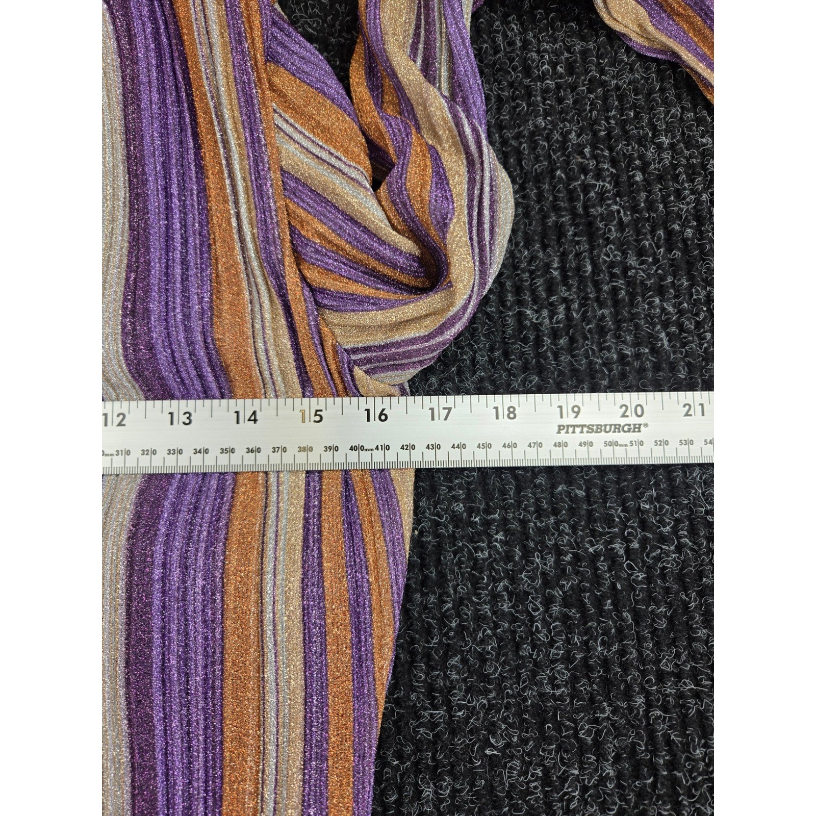 Kendall + Kylie Purple Orange Metallic Striped Pleated Maxi Dress Size 8/10