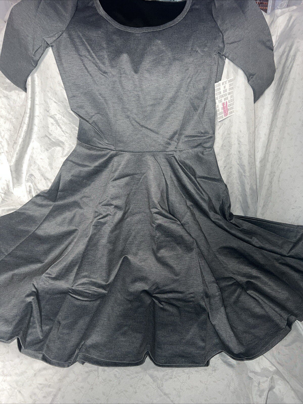 Lularoe Denim Gray Nicole Medium 10/12 8/10 Heavyweight Dress Unicorn New🦄 M