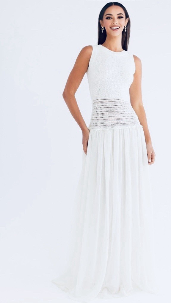 Peppermayo Off Grid Crochet Maxi Dress•Bright White•NWT