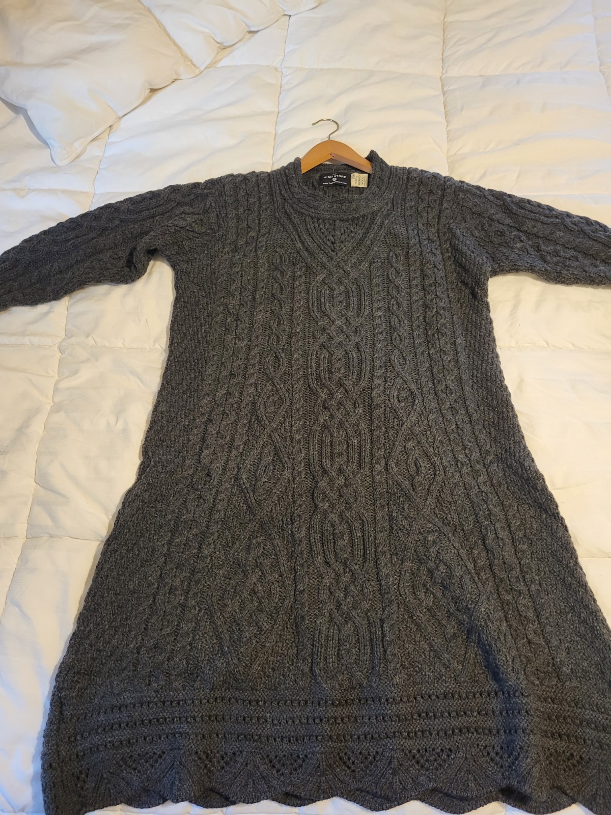 The Irish Store Merino Wool Cable Knit Aran Dress