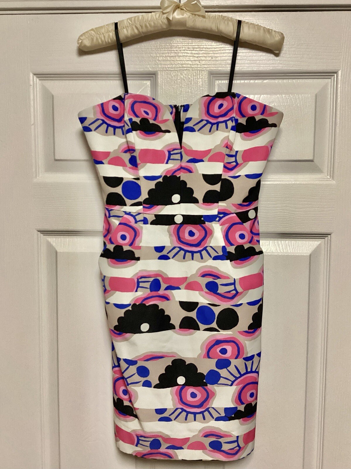 NWT $525 Milly Pink Multi Stripe Strapless Dress Size 2 Stunning 💛