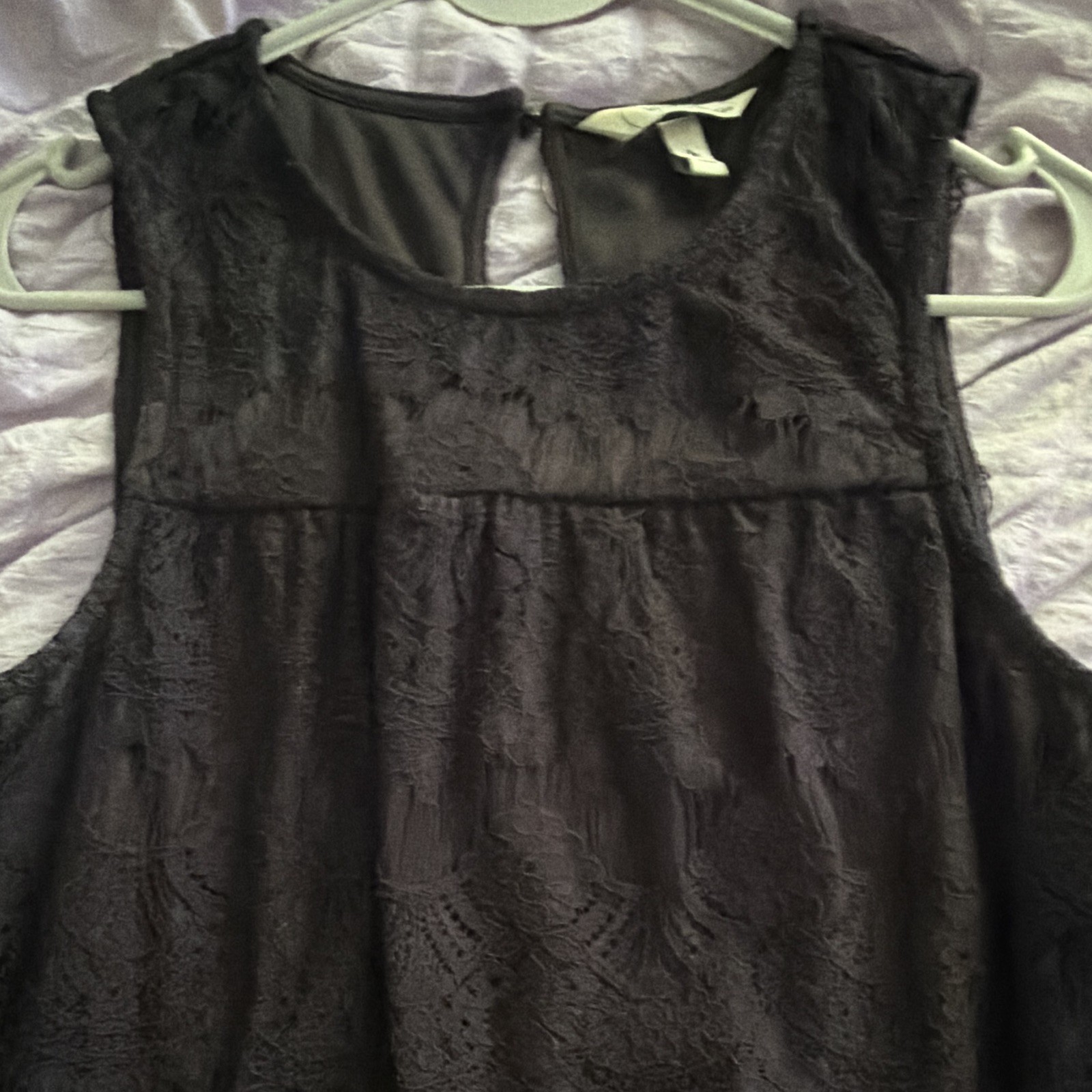 Speechless Black Floral Lace Shift Dress Sleeveless Round Neck Lined M
