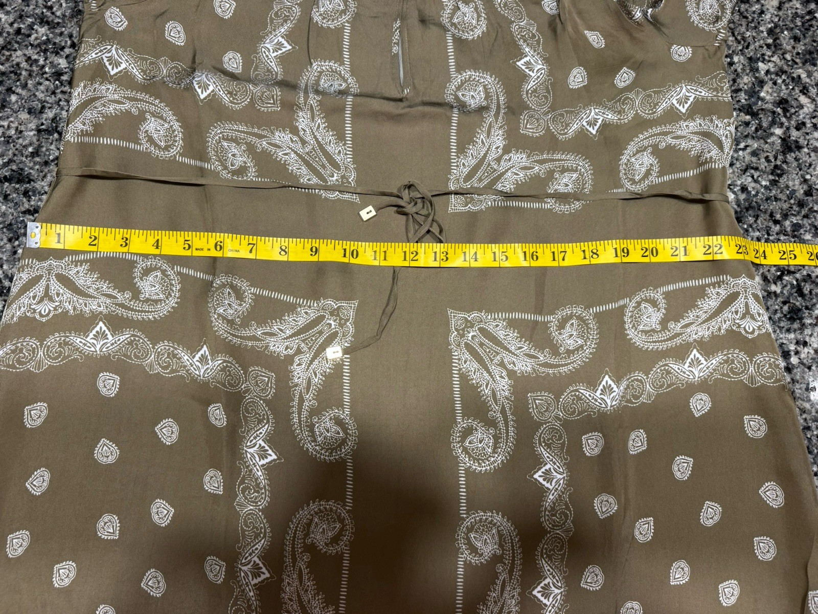 J. CREW $238 Belted GREEN Viscose Drapey Tie-Waist Maxi Dress in Bandana Print M
